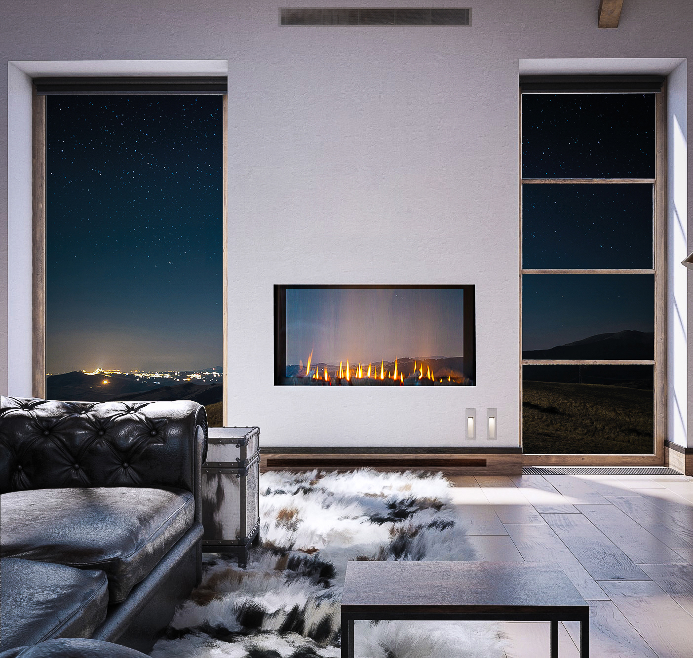 Ortal Gas Fireplaces MA & RI - Corner & Three Sided Fireplace